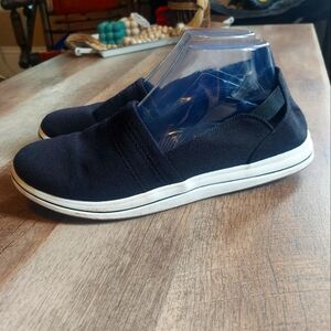 Clarks Cloudstepper Women's Breeze Step Canvas Slip-On Loafers Black Size 9.5 M